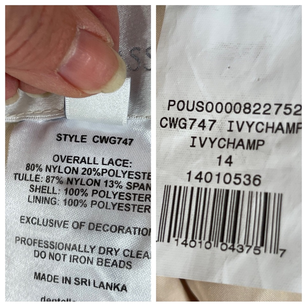 oleg cassini lace trumpet wedding dress - Picture 15 of 16